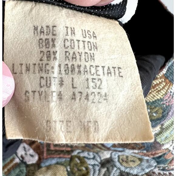 VTG Clio Button Up Vest Women Medium Children of the World Tapestry MADE IN USA - Picture 4 of 10